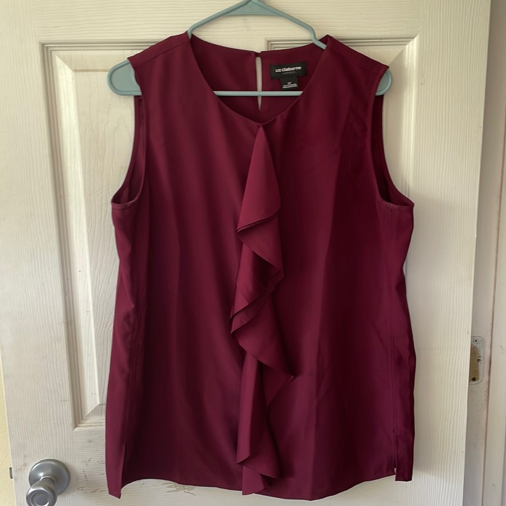 Liz Claiborne Career Maroon blouse size large tall